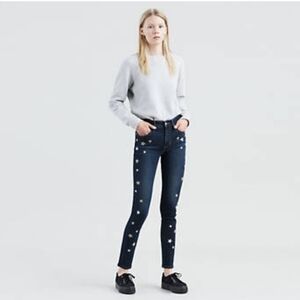 Levi's 721 high rise skinny stars Embroidered jeans